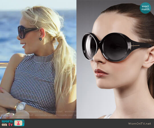Tom ford Ali Oversized Round Sunglasses worn by Kameron Westcott on The Real Housewives of Dallas