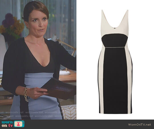 Narciso Rodriguez Two-Tone Wool Gabardine Dress worn by Diana St. Tropez (Tina Fey) on Great News