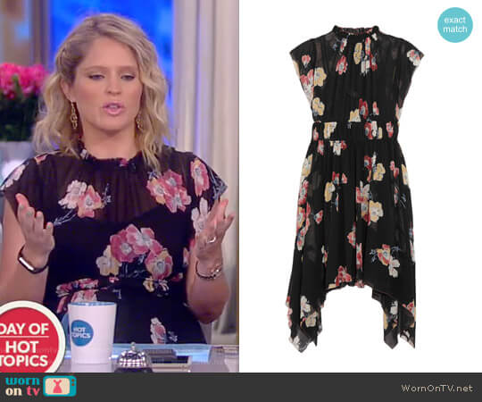 Ulla Johnson Luisa Floral Print Silk-Georgette Dress worn by Sara Haines on The View