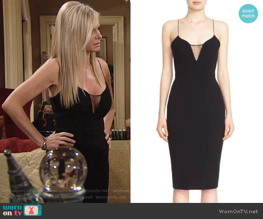 Victoria Beckham Sheer Inset Crepe Tulle Dress worn by Ashley Abbott (Eileen Davidson) on The Young and the Restless