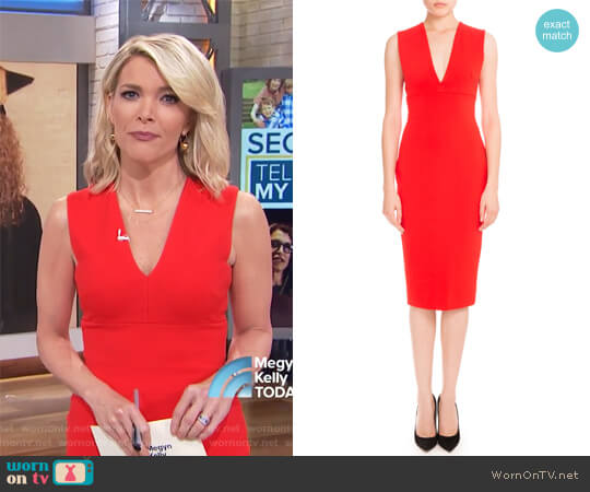 Victoria Beckham Sleeveless V-Neck Sheath Dress worn by Megyn Kelly on Today