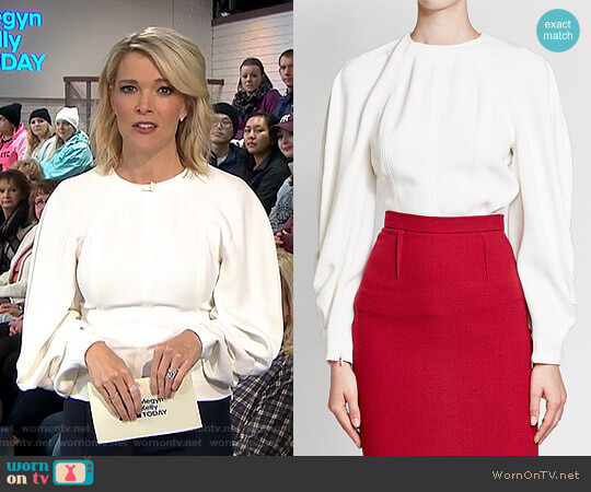 Victoria Beckham Textured Top with Draped Sleeves worn by Megyn Kelly on Today