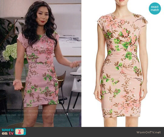 Whistles Maria Blossom-Print Dress worn by Eve Roberts (Liza Lapira) on 9JKL