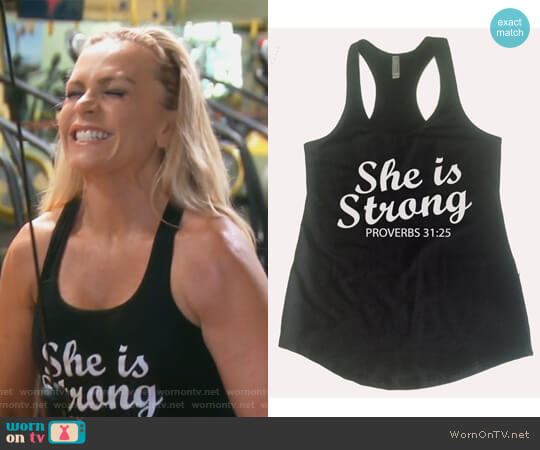 Work It Wear She Is Strong Workout Tank Top worn by Tamra Judge on The Real Housewives of Orange County