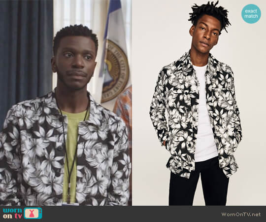 Zara Light weight Floral Print Jacket worn by Jermaine Leforge (Bernard David Jones) on The Mayor