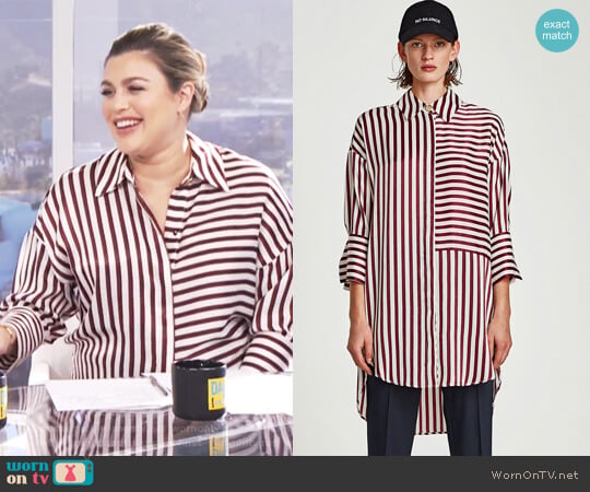 Zara Sateen Shirt Dress worn by Carissa Loethen Culiner on E! News