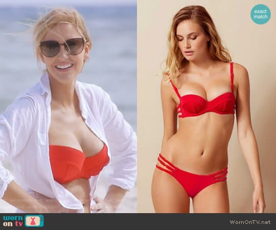 Agent Provocateur Montana Bikini in Red worn by Stephanie Hollman on The Real Housewives of Dallas