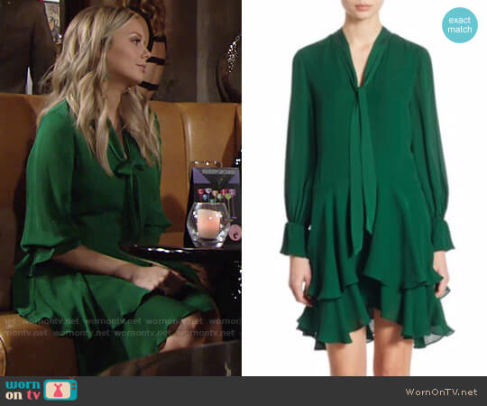 Alice + Olivia Moore Dress in Ivy worn by Abby Newman (Melissa Ordway) on The Young and the Restless