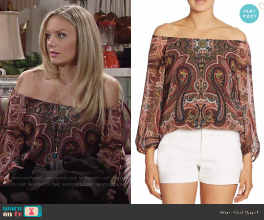 Alice + Olivia Alta Blouse in Paisley Scarf worn by Abby Newman (Melissa Ordway) on The Young and the Restless