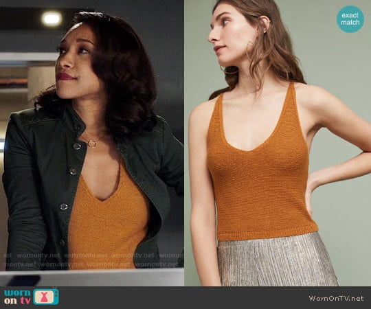 Moth Cropped Sweater Tank worn by Iris West (Candice Patton) on The Flash