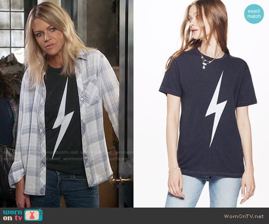 Aviator Nation Bolt Crew Tee worn by Mackenzie Murphy (Kaitlin Olson) on The Mick