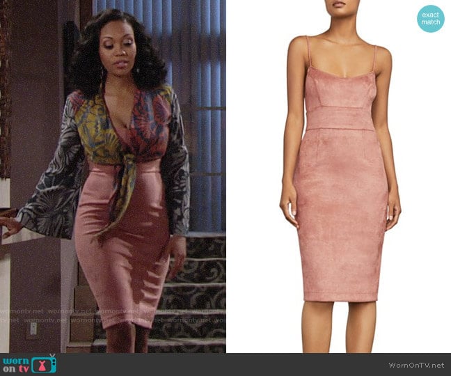 Bcbgmaxazria Alese Faux Suede Dress worn by Hilary Curtis (Mishael Morgan) on The Young and the Restless
