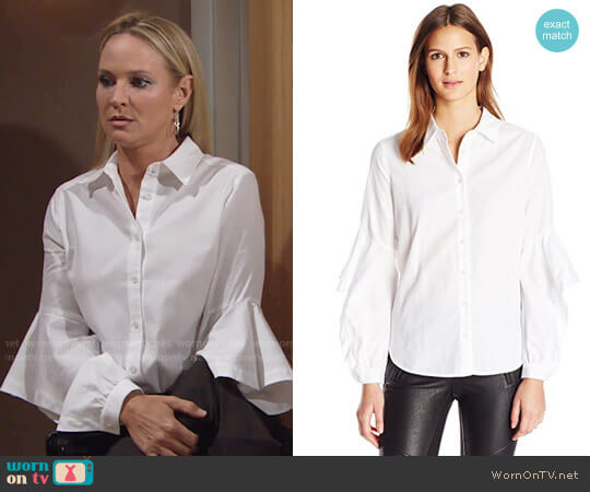 Bcbgmaxazria Thelma Shirt worn by Sharon Newman (Sharon Case) on The Young and the Restless