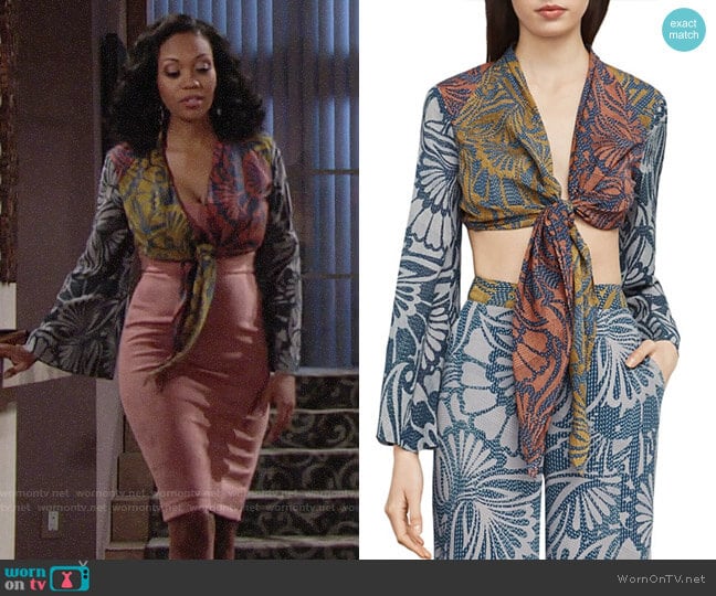 Bcbgmaxazria Cam Top worn by Hilary Curtis (Mishael Morgan) on The Young and the Restless