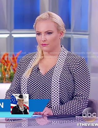 Meghan’s black and white star print top on The View