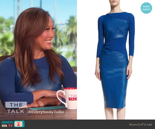 Chiara Boni La Petite Robe Malila Long-Sleeve Paneled Dress worn by Carrie Inaba on The Talk