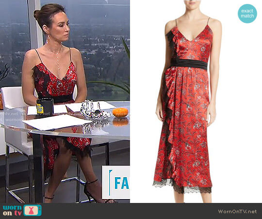 Cinq a Sept Petra Silk Midi Dress worn by Catt Sadler on E! News
