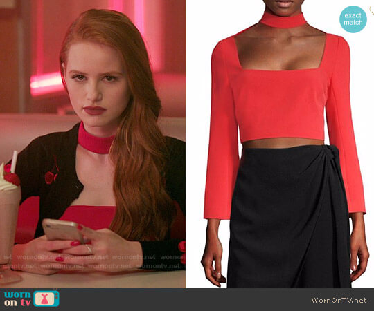 Cinq a Sept Amara Choker Top worn by Cheryl Blossom (Madelaine Petsch) on Riverdale