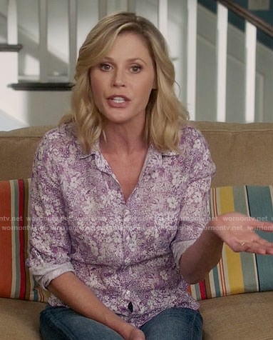 Claire’s purple floral shirt on Modern Family