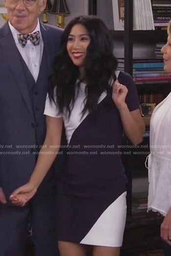 Eve’s colorblock mini dress on 9JKL