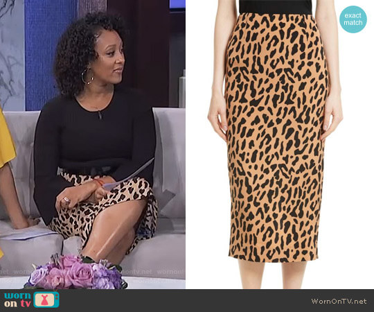 Diane von Furstenberg Tailored Midi Pencil Skirt worn by Tamera Mowry on The Real