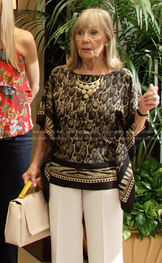 Dina’s leopard print poncho on The Young and the Restless