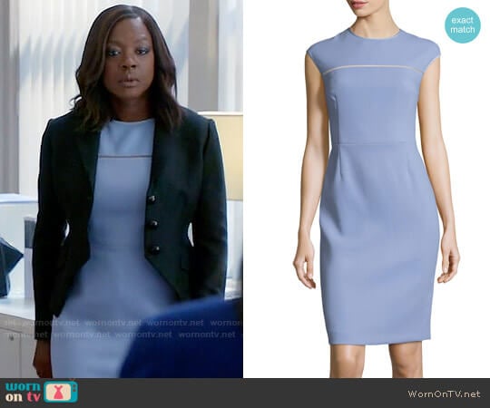 Escada Cap-Sleeve Virgin Wool Crepe Sheath Dress worn by Annalise Keating (Viola Davis) on How to Get Away with Murder