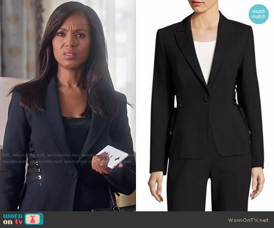 Escada Bakara Jacket in Black worn by Olivia Pope (Kerry Washington) on Scandal