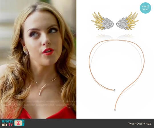 Forevermark Wing Diamond Earrings worn by Fallon Carrington (Elizabeth Gillies) on Dynasty