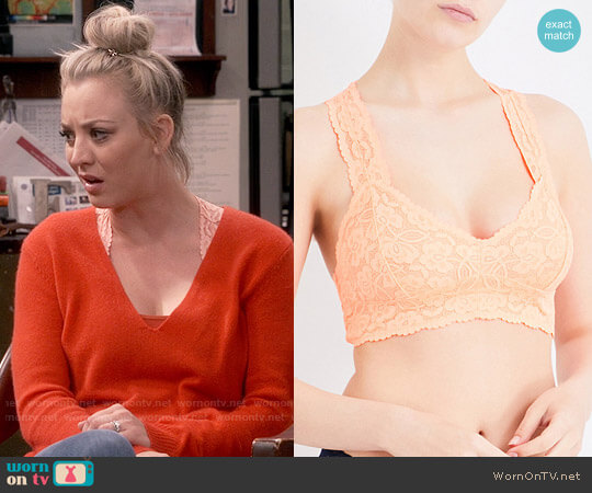 Free People Galloon Lace Bralette worn by Penny Hofstadter (Kaley Cuoco) on The Big Bang Theory