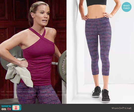 Gap gFast Checkered Jacquard Capris in Pink & Purple Jacquard worn by Chelsea Lawson (Melissa Claire Egan) on The Young and the Restless