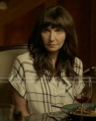 Gail’s white plaid short sleeve shirt on Last Man on Earth