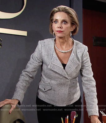 Gloria’s tweed jacket on The Young and the Restless