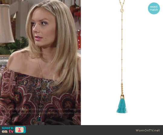 Gorjana Baja Necklace in Teal/Gold worn by Abby Newman (Melissa Ordway) on The Young and the Restless