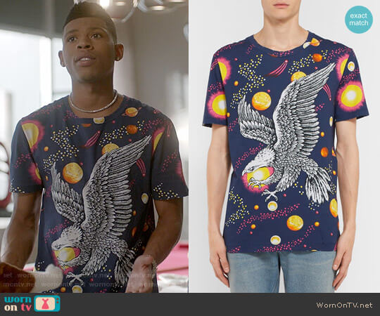Gucci Space Eagle Printed Cotton-Jersey T-Shirt worn by Hakeem Lyon (Bryshere Y. Gray) on Empire