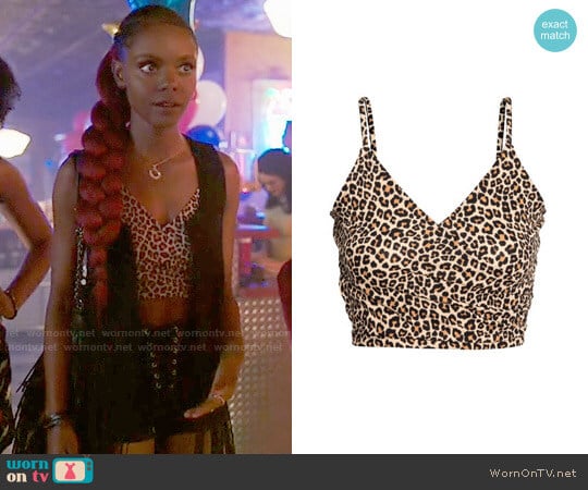 H&M Wrap Camisole Top in Leopard Print worn by Josie McCoy (Ashleigh Murray) on Riverdale