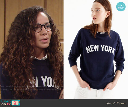 J.Crew New York Sweatshirt worn by Mattie Ashby (Lexie Stevenson) on The Young and the Restless