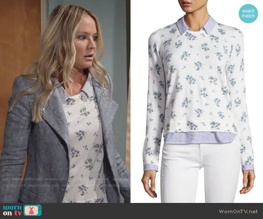 Joie Rika Floral Sweater worn by Sharon Newman (Sharon Case) on The Young and the Restless