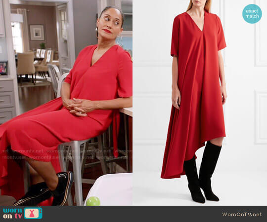 Maison Margiela Asymmetric Crepe Dress worn by Rainbow Johnson (Tracee Ellis Ross) on Black-ish