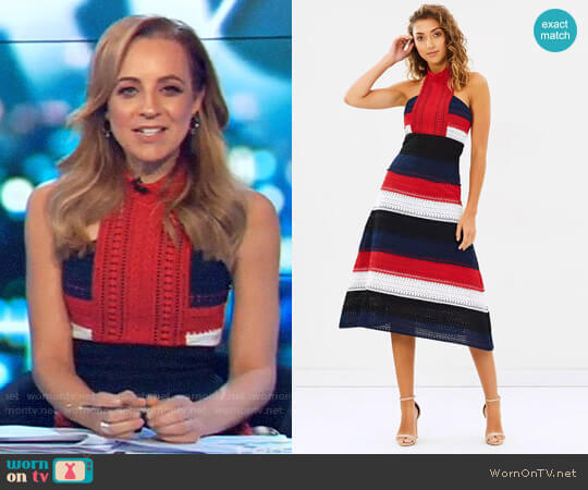 Mossman The Patriot Midi Dress worn by Carrie Bickmore on The Project