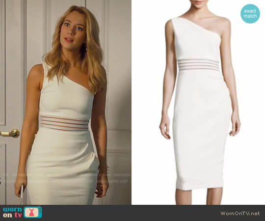 Nicholas One-Shoulder Sheath Dress worn by Petra Solano (Yael Grobglas) on Jane the Virgin