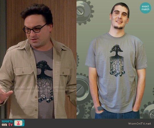 niteowlink Tree Cog T-shirt worn by Leonard Hofstadter (Johnny Galecki) on The Big Bang Theory