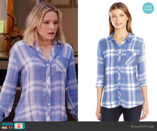 Rails Hunter Shirt in Sky / White / Candy worn by Eleanor Shellstrop (Kristen Bell) on The Good Place