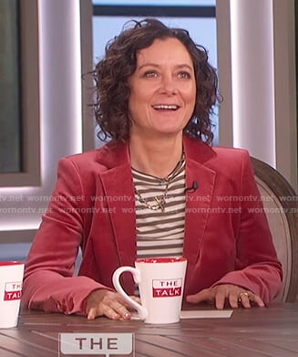 Sara’s red velvet blazer on The Talk