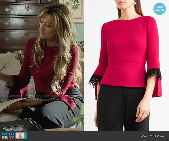 Roland Mouret Silsden Top worn by Alex Kirkman (Natascha McElhone) on Designated Survivor