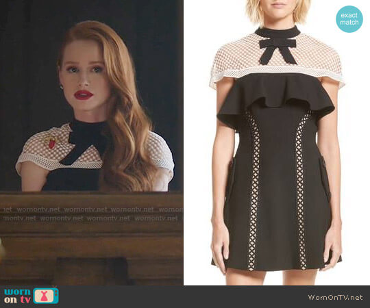 Self Portrait Bow Detail Mini Dress worn by Cheryl Blossom (Madelaine Petsch) on Riverdale