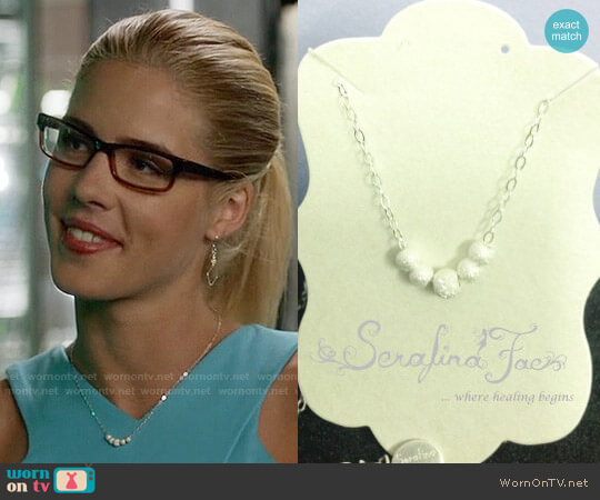 Serafina Fae Sparkling Sterling Silver Necklace worn by Felicity Smoak (Emily Bett Rickards) on Arrow