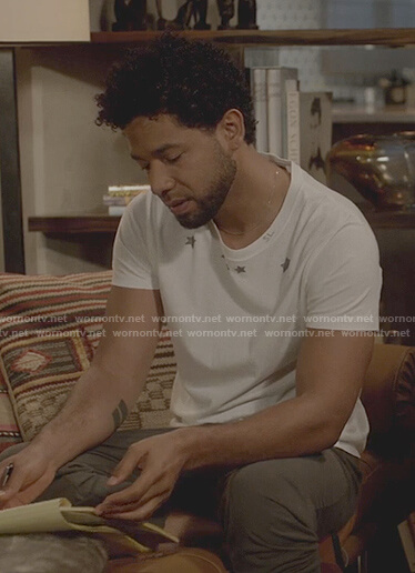 Jamal’s white star print t-shirt on Empire