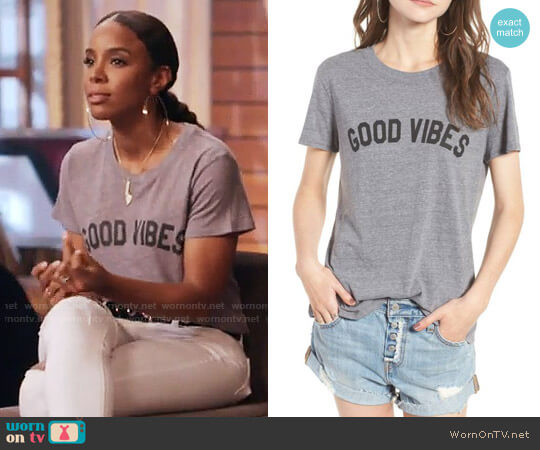 Sub_Urban Riot Good Vibes Graphic Tee worn by Kelly Rowland on The Voice