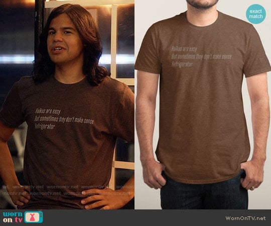 Haikus Are Easy, But Sometimes... T-shirt from Threadless worn by Cisco Ramon (Carlos Valdes) on The Flash